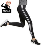 Black long women Fitness leggings 2017 striped slim